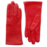 Dents Womens Emma Three-Point Leather Gloves - Berry Red