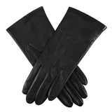 Dents Womens Elizabeth 3 Point Silk Lined Leather Gloves - Black