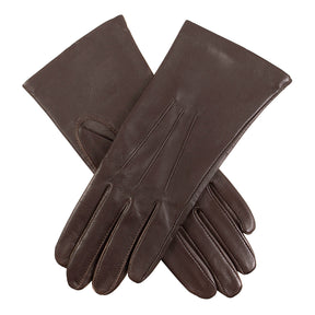 Dents Womens Elizabeth Silk Lined Leather Gloves - Mocca