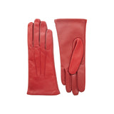 Dents Womens Cashmere Lined Touchscreen Leather Gloves in Berry