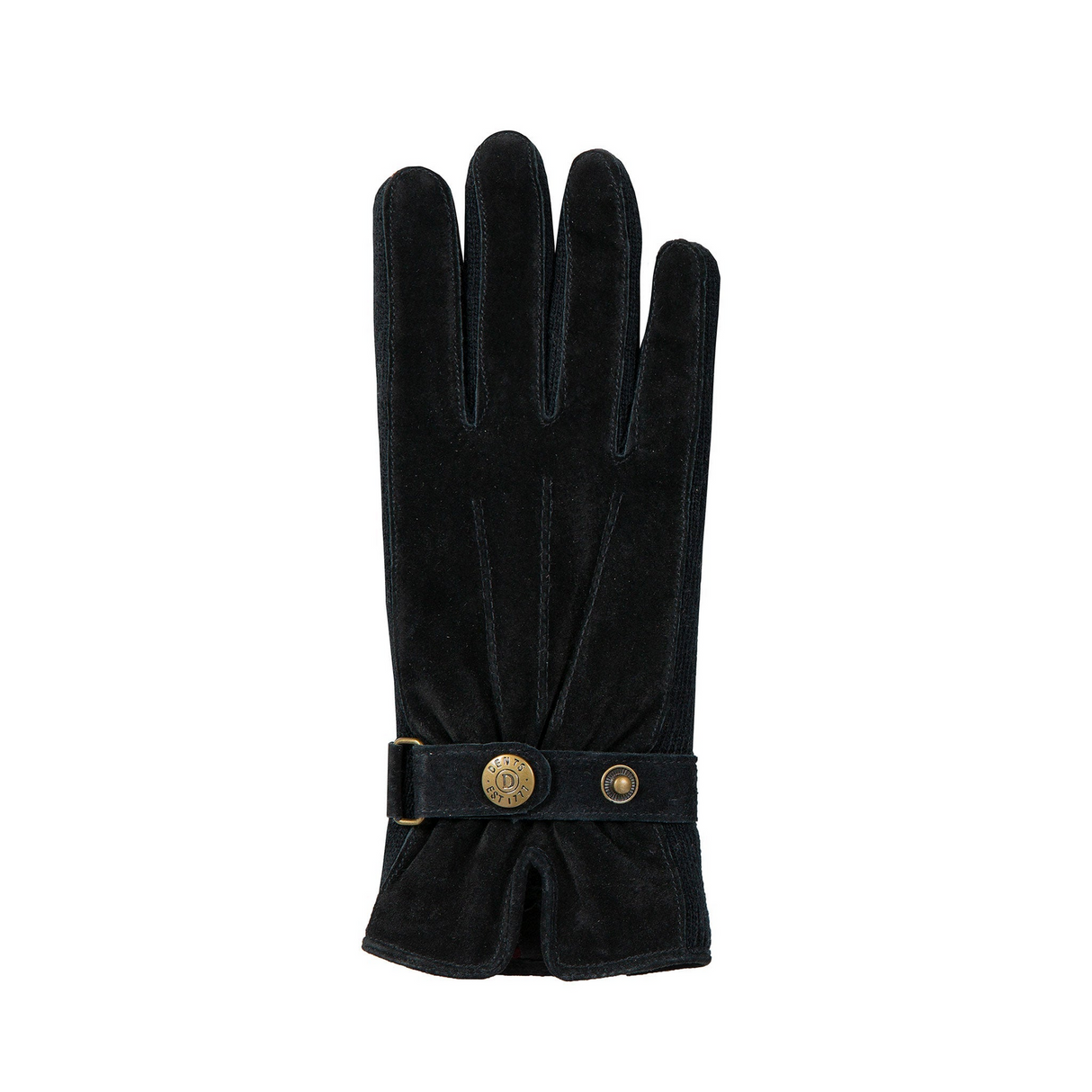 Dents Women's Three-Point Fleece-Lined Suede Gloves - Black