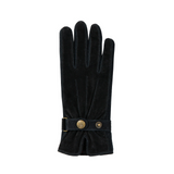 Dents Women's Three-Point Fleece-Lined Suede Gloves - Black