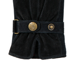 Dents Women's Three-Point Fleece-Lined Suede Gloves - Black