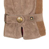 Dents Women's Three-Point Fleece-Lined Suede Gloves - Oat Brown