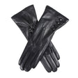 Dents Women’s Touchscreen Three-Point Cashmere-Lined Leather Gloves with Buttons - 6.5