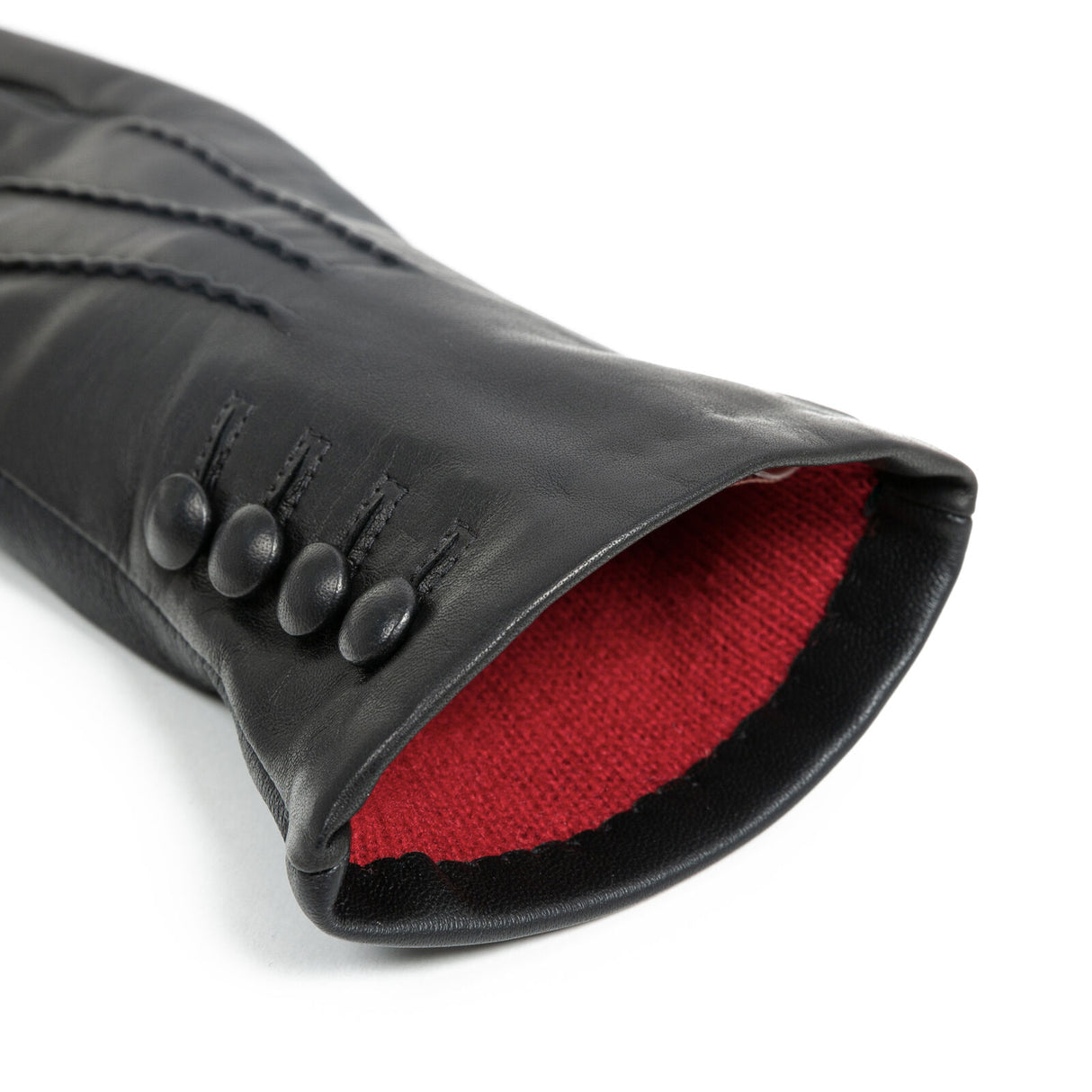 Dents Womens Touchscreen Three-Point Cashmere-Lined Leather Gloves with Buttons