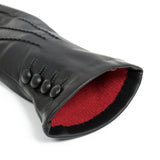 Dents Womens Touchscreen Three-Point Cashmere-Lined Leather Gloves with Buttons