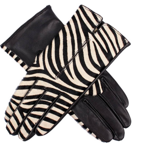 Dents Womens Animal Print Leather Gloves With Single Point Stitch Detail Ladies