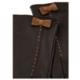 Dents Womens Fern Leather Bow Gloves - Mocca/Chilli