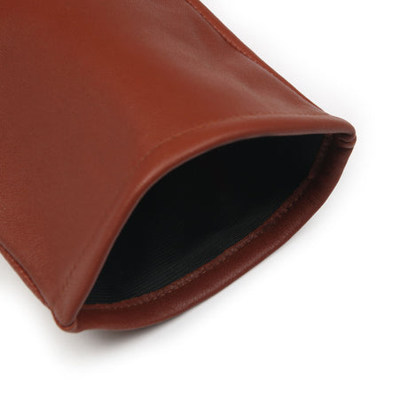 Dents Womens Long Above-Elbow Lined Leather Gloves - Cognac (Single-Point)