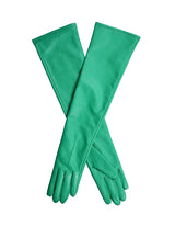 Dents Womens Long Above-Elbow Lined Leather Gloves in Emerald