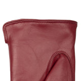 Dents Womens Touchscreen Single-Point Faux Fur-Lined Leather Gloves in Claret
