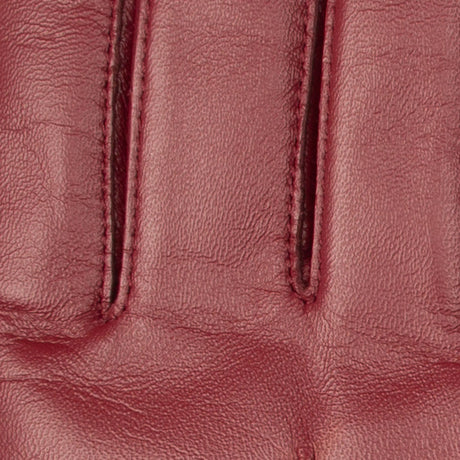 Dents Womens Touchscreen Single-Point Faux Fur-Lined Leather Gloves - Claret