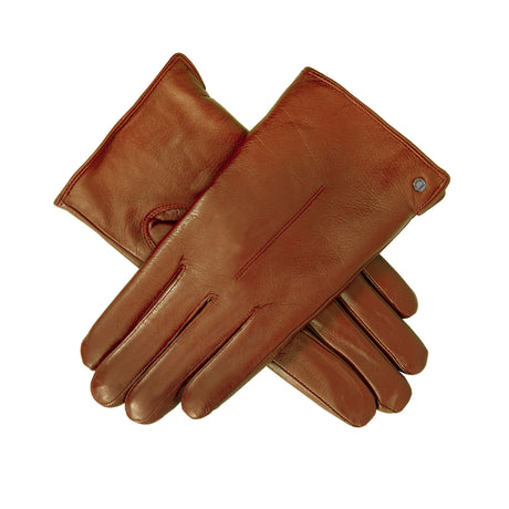 Dents Women’s Touchscreen Single-Point Faux Fur-Lined Leather Gloves - Cognac