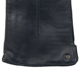 Dents Womens Touchscreen Single-Point Faux Fur-Lined Leather Gloves in Navy