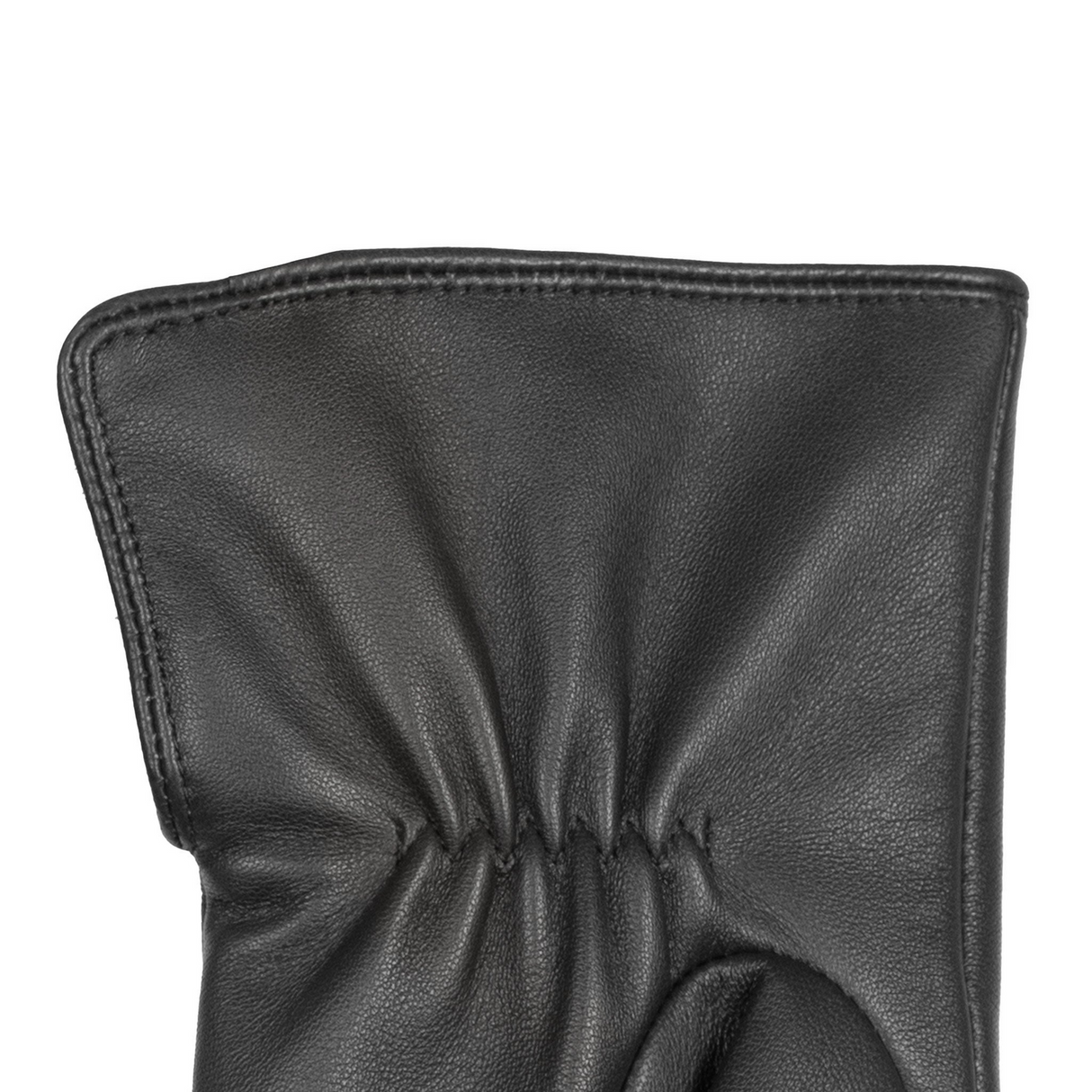 Dents Womens Touchscreen Water-Resistant Fur-Lined Leather Gloves w/ Buttons - Black