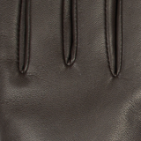 Dents Womens Touchscreen Water-Resistant Fur-Lined Leather Gloves w/ Buttons - Mocca