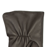Dents Womens Touchscreen Water-Resistant Fur-Lined Leather Gloves w/ Buttons - Mocca