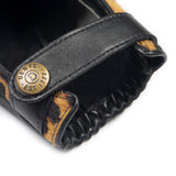 Dents Womens Fingerless Leather Driving Gloves in Ponyskin Leopard Print Design