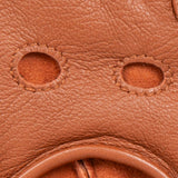 Dents Womens Fingerless Unlined Leather Driving Gloves in Cognac
