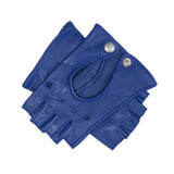 Dents Womens Fingerless Unlined Leather Driving Gloves in Marine Blue