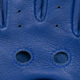 Dents Womens Fingerless Unlined Leather Driving Gloves in Marine Blue