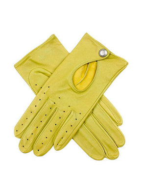 Dents Thruxton Womens Leather Unlined Driving Gloves - Lime