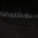 Dents Womens Fingerless Faux Fur-Lined Suede Mitten Gloves w/ Faux Fur Trim in Black