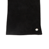 Dents Womens Fingerless Faux Fur-Lined Suede Mitten Gloves w/ Faux Fur Trim in Black