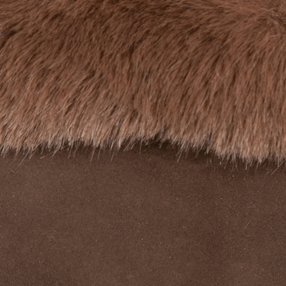 Dents Womens Fingerless Faux Fur-Lined Suede Mitten Gloves w/ Faux Fur Trim in Mocca