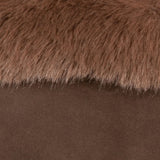 Dents Womens Fingerless Faux Fur-Lined Suede Mitten Gloves w/ Faux Fur Trim in Mocca