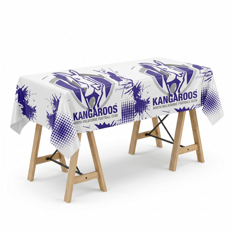 North Melbourne Kangaroos AFL Plastic Table Cover - 200x100cm (Officially Licensed)