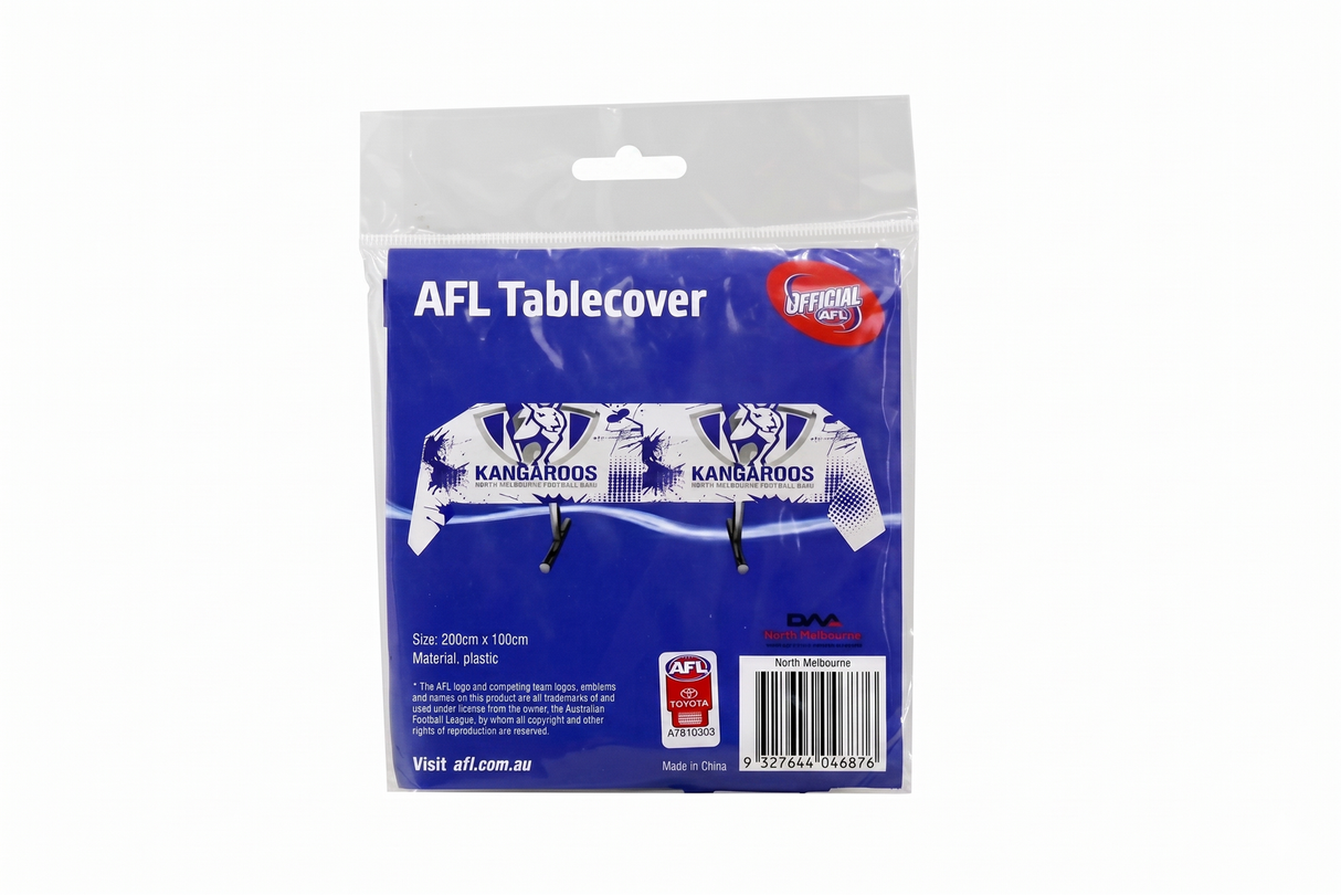 North Melbourne Kangaroos AFL Plastic Table Cover - 200x100cm (Officially Licensed)