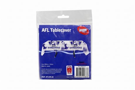 North Melbourne Kangaroos AFL Plastic Table Cover - 200x100cm (Officially Licensed)