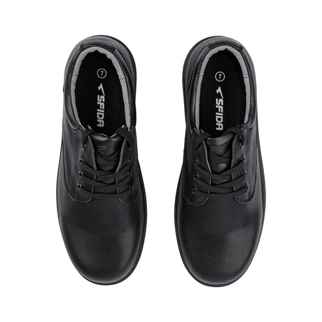 Sfida Class Senior Kids Leather Lace Up School Shoes - Black (Boys/Girls)