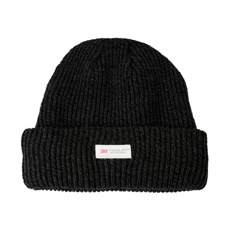 6x 3M Thinsulate Black Beanie Bulk Pack - Pull On Winter Thermal Knit Hat