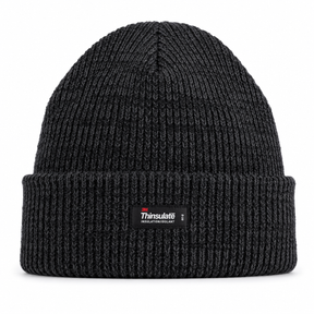 3M Thinsulate Charcoal Black Beanie - Pull On Winter Thermal Knit Hat