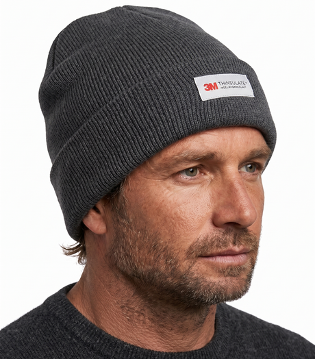 Dents 3M Thinsulate Pull-On Beanie - Charcoal Marl (Thermal Insulated Ski Knit Hat)