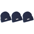 3x Dents 3M Thinsulate Beanie Pack - Navy Blue (Pull On Thermal Knit Ski Hat)