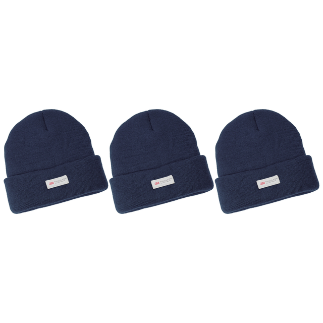 3x Dents 3M Thinsulate Beanie Pack - Navy Blue (Pull On Thermal Knit Ski Hat)