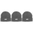 3x Dents 3M Thinsulate Beanie Pack - Charcoal Grey (Pull On Thermal Knit Ski Hat)