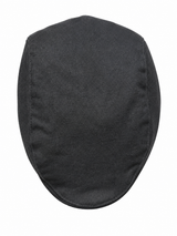 Dents Mens Peaked Flat Cap w/ Elastic Back - Black (Ivy Cap/Newsboy/Cabbie Hat)