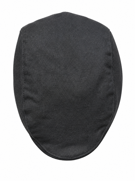 Dents Mens Peaked Flat Cap w/ Elastic Back - Black (Ivy Cap/Newsboy/Cabbie Hat)