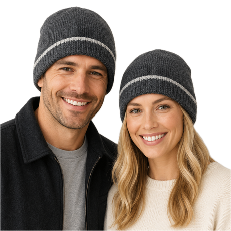 Dents Mens Thermal Insulation Wool Blend Knit Beanie - Charcoal (Warm Winter Thick Hat)