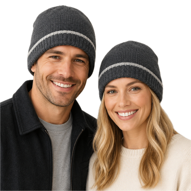 Dents Mens Thermal Insulation Wool Blend Knit Beanie - Charcoal (Warm Winter Thick Hat)