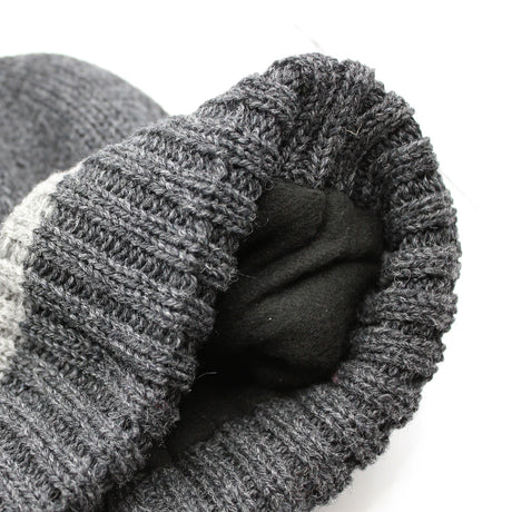 Dents Mens Thermal Insulation Wool Blend Knit Beanie - Charcoal (Warm Winter Thick Hat)