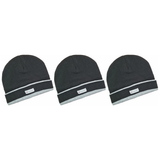 3x Dents 3M Thinsulate Beanie with Contrast Brim Pack - Black