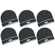 6x Dents 3M Thinsulate Beanie with Contrast Brim Bulk Pack - Black