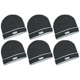 6x Dents 3M Thinsulate Beanie with Contrast Brim Bulk Pack - Black