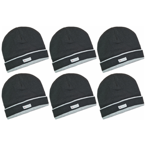 6x Dents 3M Thinsulate Beanie with Contrast Brim Bulk Pack - Black